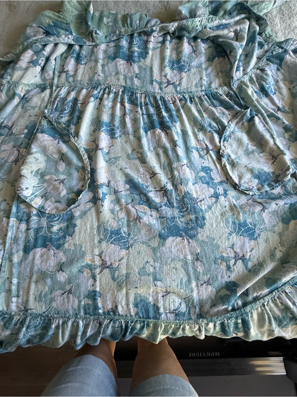 Style & Co.  Printed V-Neck Maxi Dress in Blue-Green Floral - Picture 10 of 11